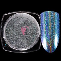 Pigment Unicorn Aurora Holographic pentru unghii, NADP010AA + 1 aplicator Silver-Blue 